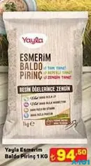 YAYLA ESMERİM BALDO PİRİNÇ 1 KG fiyat ve kampanya bilgisi